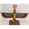 Image 1 : POLYRESIN EGYPTIAN  STATUE- OPEN- WINGS  ISIS