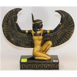 POLYRESIN EGYPTIAN  STATUE- OPEN- WINGS  ISIS