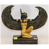 Image 1 : POLYRESIN EGYPTIAN  STATUE- OPEN- WINGS  ISIS