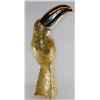 Image 1 : TOUCAN FIGURE, POLYRESIN BODY W/ MOTHER OF  PEARL SHELL FINISH
