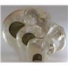 Image 1 : ELEPHANT FAMILY , POLYRESIN WITH MOTHER OF PEARL SHELL FINISH