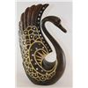 Image 1 : POLYRESIN SWAN  FIGURINE WITH GOLD TRIM