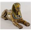 Image 1 : EGYPTIAN SPHINX STATUE, POLYRESIN BODY WITH BRASS POWDER FINISH