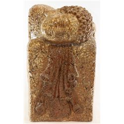 STONE CARVED SQUARE SHAPE  BUDDHA GARDEN STATUE