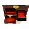 Image 3 : LACQUER FINISHED JEWELLERY BOX W/ CORK CARVING DÉCOR.