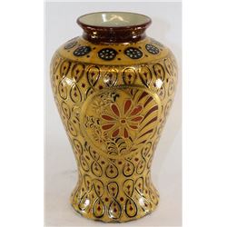 HAND PAINTED  CHINESE  SATSUMA VASE, PORCELAIN