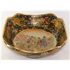 Image 1 : HAND PAINTED CHINESE SATSUMA SQUARE BOWL, PORCELAIN