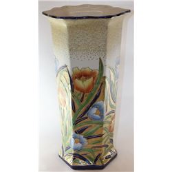 HAND PAINTED PORCELAIN FLOWER DESIGN VASE