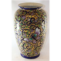 HAND PAINTED CLOISONNE PORCELAIN 10" VASE