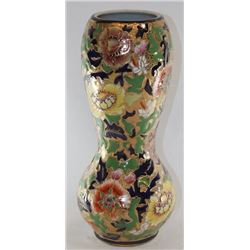 HAND PAINTED CLOISONNE PORCELAIN 12" VASE