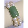 Image 1 : FRESHWATER PEARL & JADEITE STONE BRACELET