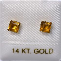 14KT GOLD CITRINE EARRINGS