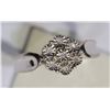 Image 1 : ONE STERLING SILVER DIAMOND CLUSTER RING