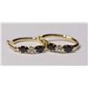 Image 1 : 9KT GOLD SAPPHIRE EARRINGS