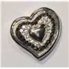 Image 1 : STERLING SILVER BLACK & WHITE CUBIC HEART PENDANT