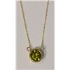 Image 1 : 10KT GOLD PERIDOT NECKLACE