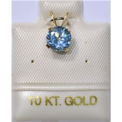 10KT GOLD BLUE TOPAZ PENDANT