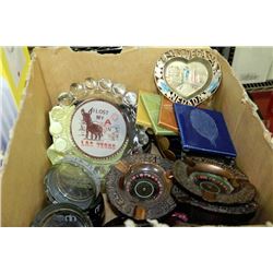 BOX OF VINTAGE ASHTRAYS