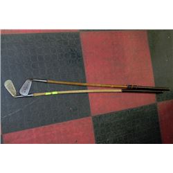 TWO VINTAGE WOOD GOLF CLUBS