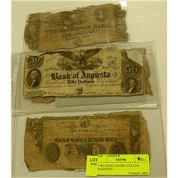 3 MECHANICS BANK 1 DOLLAR BANKNOTE