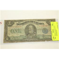 DOMINION OF CANADA 1923 1 DOLLAR BANKNOTE X2