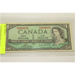 CANADA 1954 I DOLLAR BANKNOTE