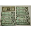 Image 1 : 9 CANADA 1967 1 DOLLAR BANKNOTES W/ US 1935A