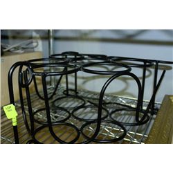 BLACK METAL WINE RACK HOLDS 6 BOTTLES