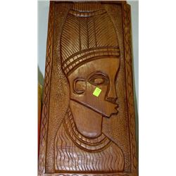 PAIR OF EGYPTIAN WOOD WALL PLAQUES