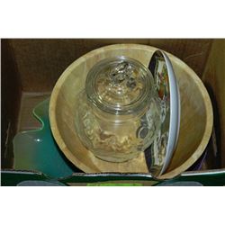 BOX OF HOUSEHOLD BOWL PLATES ETCS