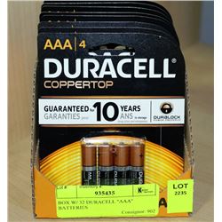 BOX W/ 32 DURACELL "AAA" BATTERIES