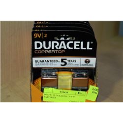 BOX W/ 12 DURACELL 9 VOLT BATTERIES
