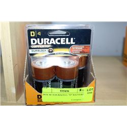 BOX OF 8 DURACELL D SIZE BATTERIES