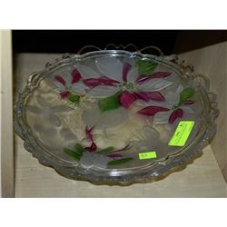 TWO DECORATIVE GLASS PLATES