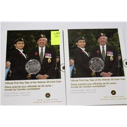 PAIR OF OFFICIAL FIRST DAY YEAR OF THE VETERAN