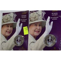 PAIR OF RCM 2006 80th BIRTHDAY OF THE QUEEN