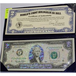 WORLD FIRST HOLOGRAM 2 DOLLAR BILL
