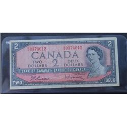 1954 CANADIAN TWO DOLLAR BANKNOTE