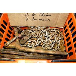 TWO 20FT CHAINS & TWO BOOMERS