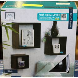 BOX WITH 3 NEW FLOATING SHELVES