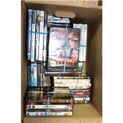 BOX OF 55 ASSORTED DVDS