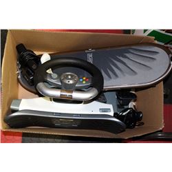 BOX OF XBOX 360 ACCESSORIES INCL. KINECTS