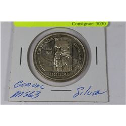 BRILLIANT UNC 1958 "DEATH TOTEM" SILVER ONE DOLLAR