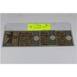 SET OF 3  UNC CONSECUTIVE S/N GERMAN 50 PFENNIG