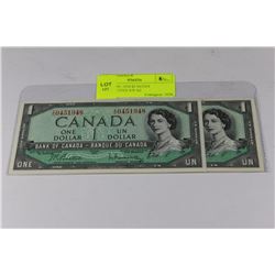 CANADA 1954 UNC CONSECUTIVE BANKNOTES X2