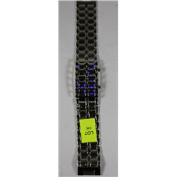 NEW STAINLESS STEEL BLUE LED WATCH DISGUISED AS