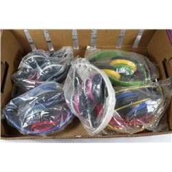 BOX WITH 5 PAIRS OF NEW OVER EAR HEADPHONES