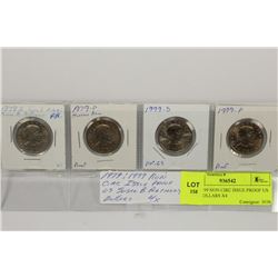 1979/1999 NON CIRC ISSUE PROOF US ONE DOLLARS X4