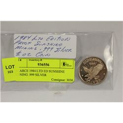 SCARCE 1984 LTD ED SUNSHINE MINING .999 SILVER