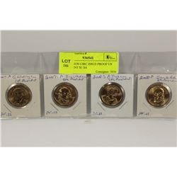 2007/08 NON CIRC ISSUE PROOF US PRESIDENT $1 X4